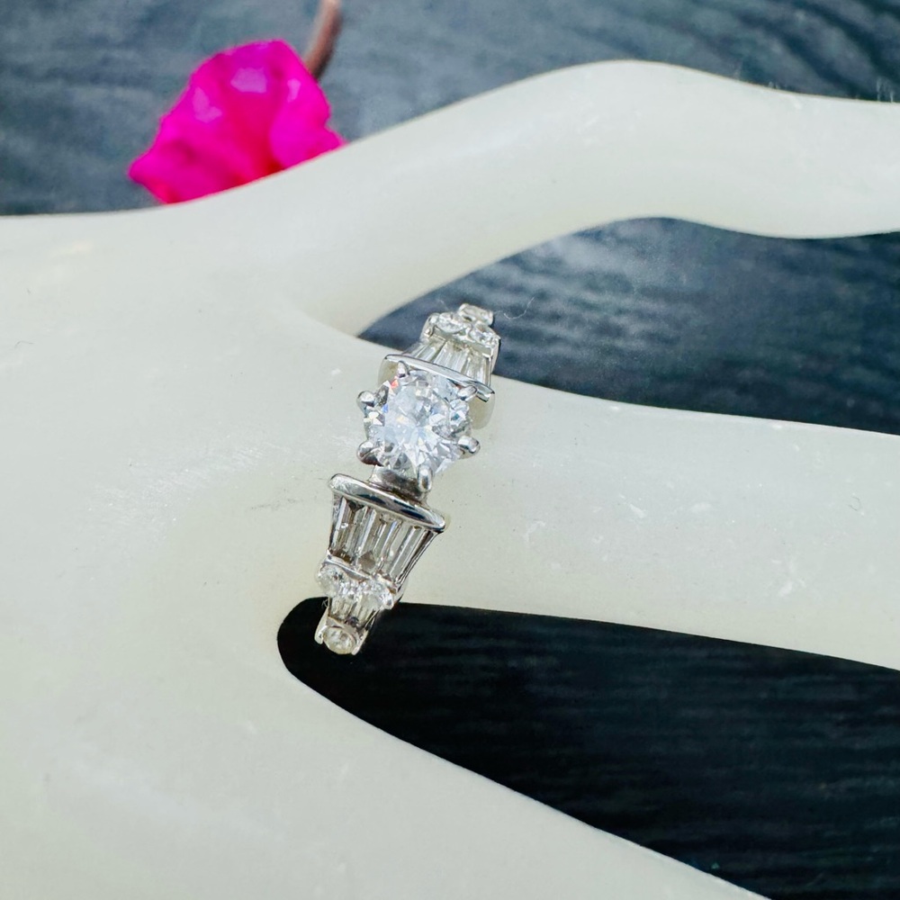 Diamond Engagement Ring 14K White Gold